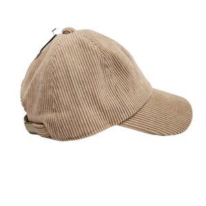 NWT Sonoma Taupe Beige Tan Corduroy Baseball Cap Adjustable One Size